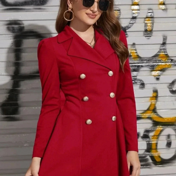 Notch Collar Double Breasted Blazer Dress - Picture 5 of 5